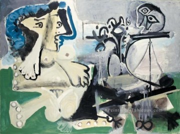  nude Peintre - Nude assis et joueur flûte 1967 cubisme Pablo Picasso